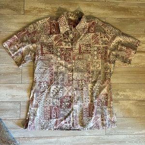 RJC Hawaiian Aloha Shirt Mens XLarge Reverse Classic Print Red